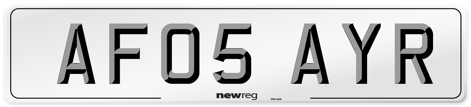 AF05 AYR Number Plate from New Reg